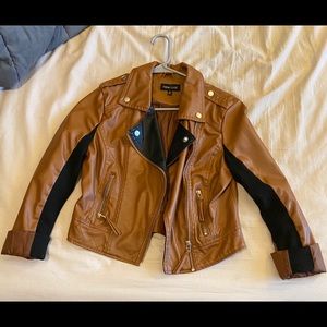 New Look Faux Leather Moto Jacket - Size M